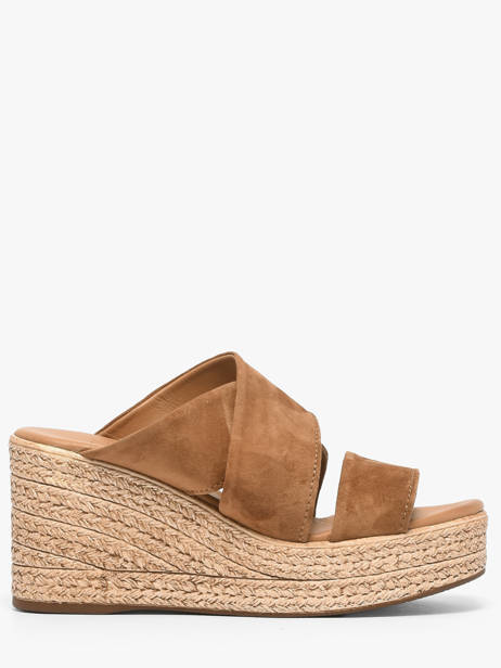 Slippers Met Sleehak Uit Leder Aliwell Bruin women A126189